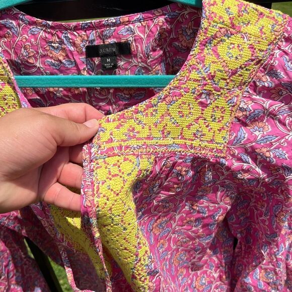 J Crew Embroidered Cotton Voile Top in Block Print - Picture 7 of 13